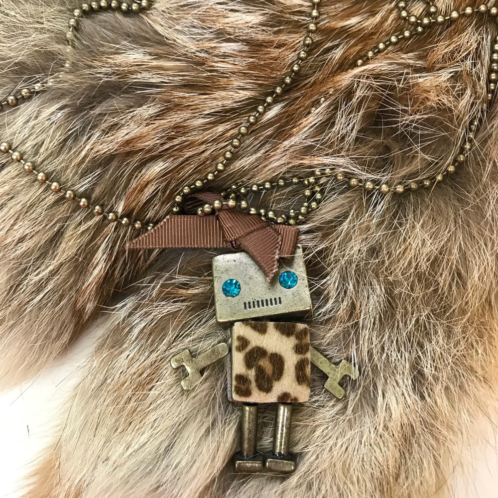 Industrial Robot Girl Leopard Long Necklace